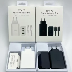 25W 45W 65W PD 3.0 Fast Charging Travel Adapter with 2 Type-C and 1 USB Port US EU UK Plug 6A 5A Output