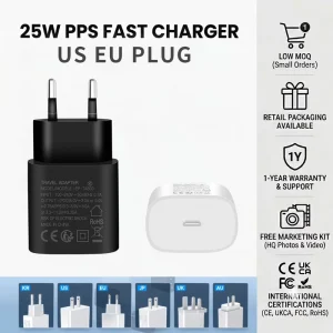 25W EP-TA800 Type-C Adapter Wall Charger EU US Plug Super Fast Charging Power Adapter for Phone Series S25 S24 S23