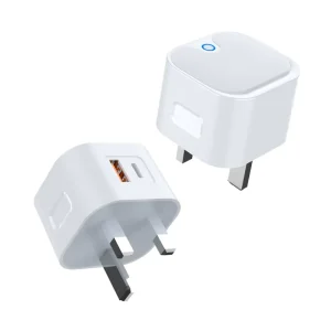 25W PD QC3.0 Dual Port Fast Charger with Fireproof PC Material EU Plug USB A + Type C Wall Power Adapter for Phones Electronics