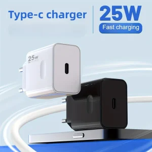 25W PD USB C Fast Charger EU Plug Type C Wall Adapter for Samsung S24 S25 Ultra iPhone 15 16 Pro Max Travel Fast Charger