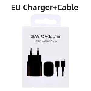 25W Quick Charger US/EU Plug PD 3.0 Wall Adapter