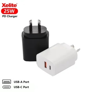 25W USB-C Dual-Port PD Wall Charger for Smartphones, Tablets, and Laptops