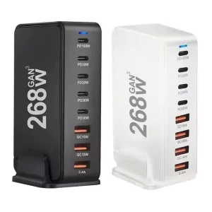 268W GaN USB Type C Fast Charger Multiple Ports PD QC4.0 Desktop Fast Charger for Mobile Phone
