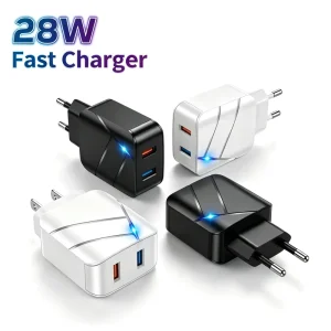 28W Quick Charge 3.0 Dual USB Port Phone Charger Fast Portable Wall Plug Smart Power Adapter for Mobile Phone