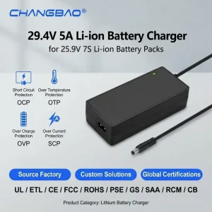 29.4V 5A Electric Bike Battery Charger for Jazzy Pride Go Go Elite MPV5 Ezip Scooter 7S 24V