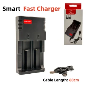 2A 2-Slot USB Battery Charger with Zero-Volt Startup and Overcharge Protection for Camera and Mobile Phones