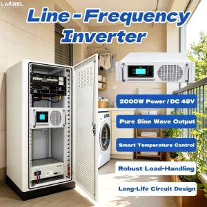 2KW DC48V Line Frequency Power Inverter Pure Sine Wave Output Smart Fan UPS for Balcony Workshop