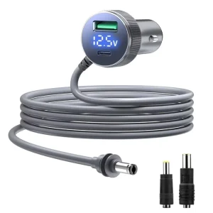 2M/6.5FT Starlink Mini 12V-24V Car Charger DC Power Cable with LED Display Screen for Cigarette Lighter RVs & Cars