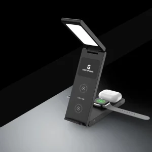 3 1 15W Magnetic Fast Charging Wireless Charger 5000mAh Watch Mobile Phone Chargers Foldable Stand LED Desk Lamp CE OHS