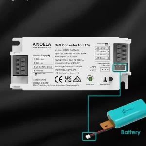 3 Hours LED Emergency Power Pack LiFePO4 Battery Dual Mode Manual Self Test for Panel Light Downlight Wall Light