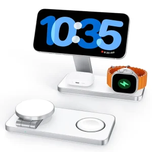 3 In 1 Wireless Charging Station Fast 15W Multi Device Charger for Phones Earbuds and Watch