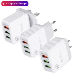 3-Pack 18W USB Travel Chargers
