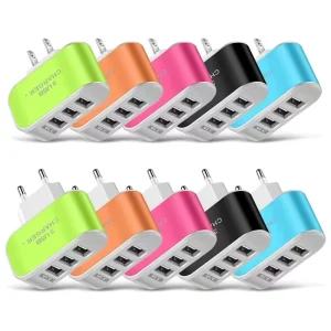 3-Port USB 3.1A LED Charger with US/EU Plugs