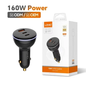 3 Ports USB Type C Car Charger Socket 160W C102 Fast Charging Outlet for Car Truck Boat Phone Laptop