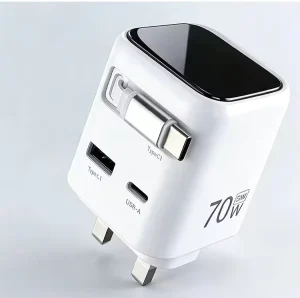 3 in 1 65W 70W GaN Retractable Fast Charger 3 Port PD Charger Portable Travel Adapter Chargers for iphone samsung Android