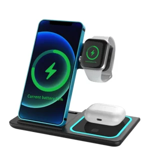 3 in 1 Electric Magnetic Charger Stand Wireless Charger for iPhone 16-12 Series for AirPods IWatch