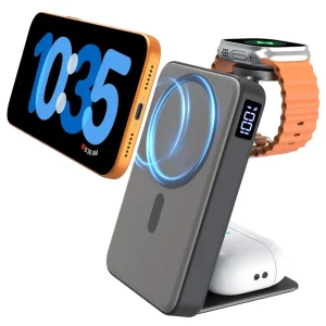3 in 1 Magnetic Wireless Charging Fast Charging High Capacity 20W Type C Li Polymer Battery Portable 10000mAh Power Bank