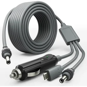 3-in-1 Starlink Mini Power Extension Cable 18AWG USB C PVC Made Pure Copper Compatible Car Camera Power Cable