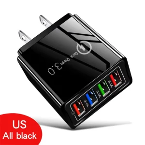 3.1A 4-Port USB Portable Charger for Android Phones with US/UK/EU Adapters