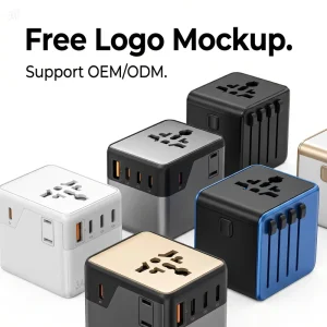 3.4A Travel Power Plug Adapter 17W Universal USB-C 2 USB-A Ports Charger for Laptop Tablet Phone Camera