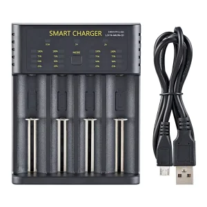 3.7V Lithium Ion Battery Charger 4 Slot USB Rechargeable for Nimh AA AAA 1.2V 0.5A Input for LI ION 18650 Battery Charger