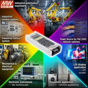 300W Slim Type PFC Switching Power Supply Mean Well UHP 350 5 Industrial Power Supply Economical 5V 60A Power Supply