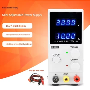 30V 10A Mini Adjustable DC Power Supply 4 Digit LED Display Bench Power Supply with Multiple Protection Input 220V 110V
