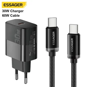30W/20W PD USB-C Charger with USB-C to USB-C Charging and Data Cable