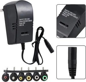 30W Adjustable DC Power Supply Adapter, AC100-240V Input, 3V 5V 6V 9V 12V Output
