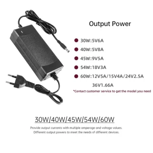 30W Desktop AC/DC Power Adapter AC100-240V Input DC5V/9V/12V/15V/24V/36V Output 3A ABS Single Output