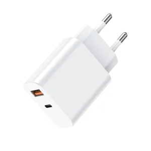 30W PD Dual-Port USB-C Wall Charger Power Adapter for Smartphones, Tablets, and Earbuds