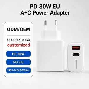 30W PD High Speed Super Fast Type C Multi Port Power Adapter for Notebooks Cellular Phones Laptop Smartphones Gadgets