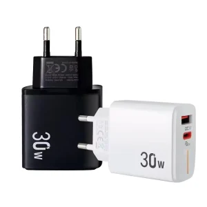 30W PD USB A+C Fast Charging Factory Adapter USB C Type C Charger for iPhone 16 15 14 13 12 Pro Max