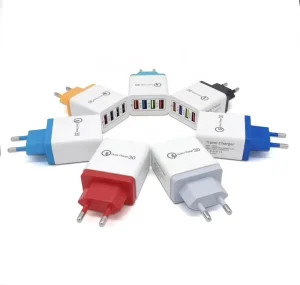 30W QC3.0 4-Port USB Fast Charging Wall Charger with EU/US Plug