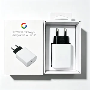 30W USB-C PD Power Adapter, Fast Charging, EU/US/UK Plug, Compatible with Phone 9/8/7/6 Pro XL/3/4