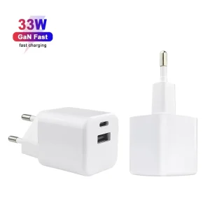 33W GaN Fast Power Supply Charger Adapter EU Plug Type C USB A Charging Phone Charger Power for iPhone