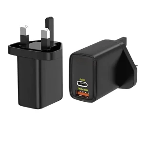 33W UK Plug PD 3.0 & PD 4.0 Fast Charger with Quick Charging 4.0 USB-C for Mobile Phones OTP Protection