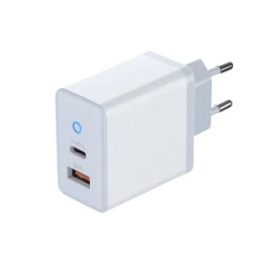 35W GaN PD QC3.0 Fast Charge USB C + USB Mini Wall Charger with Multi Plug EU/US/UK/IND Travel Adapter High Efficiency