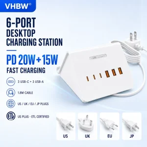 35W PD Type C & USB Portable Power Strip for Mobile Laptop & Camera Eco Friendly Universal Adapter
