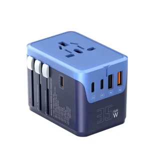 35W Universal Adapter Travel Fast Charger With 2 USB and 2 Type-c Port PD Universal Power Adapter for US UK EU Plug