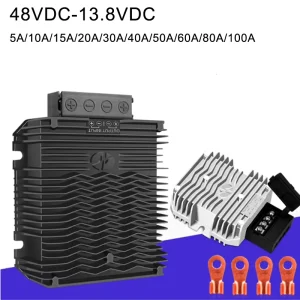 36V/48VDC 13.8VDC 5A-100A Step-Down Buck Single Output Non-isolated DC-DC Converter 95% Efficiency for Car