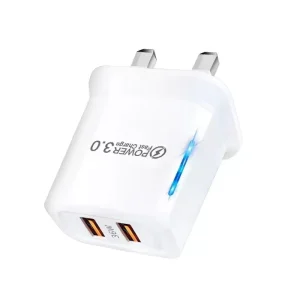 36W Dual USB Wall Charger Quick Charge 3.0 with Light