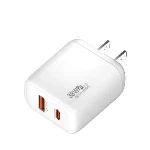 38W USB-A+C PD 20W Cell Phone Power Adapter USB-C Wall Charger