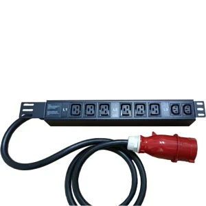 3phase 8way Socket 32A 208V High Power Racked Power Distribution Unit Industrial Use CE Certified Black