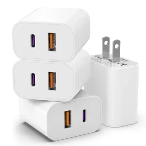 4 Pack for 17 17 Pro 16 15 14 X USB C Charger Block 20W Dual Port QC + PD 3.0 Fast Charging Adapter