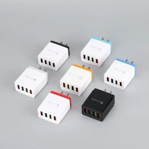 4-Port USB Charger 3.1A QC3.0 4.5W Phone UK US EU Plug Universal