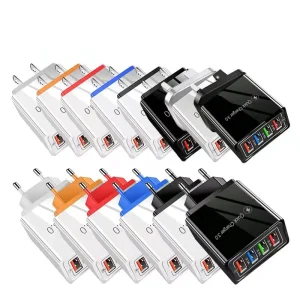 4-Port USB Charger 3A Mobile Phone Tablet Travel Charger EU/US/UK