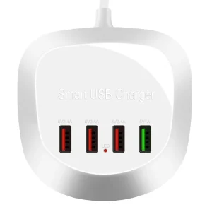 4-Port USB Charger QC3.0 Fast Charging Multi-Functional Mobile Phone and Device Charging Socket
