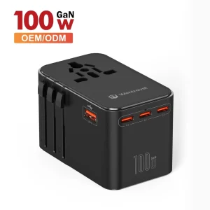 4 Port USB PD & QC3.0 100W Fast Charger Travel Adapter with Camera Support for Laptop & Phones