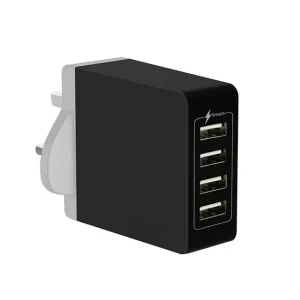 4-Port USB Travel Charger, 5V 7.2A, 36W, for USB Devices